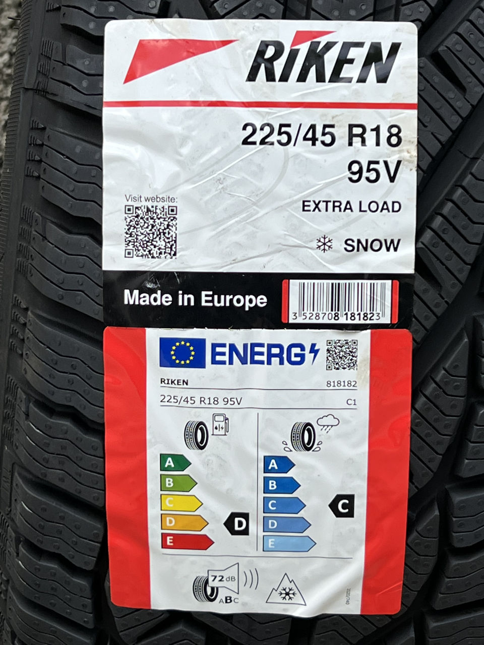 225/45 R18 Riken Snow (Michelin Group)/ Доставка, livrare toata Moldova foto 1
