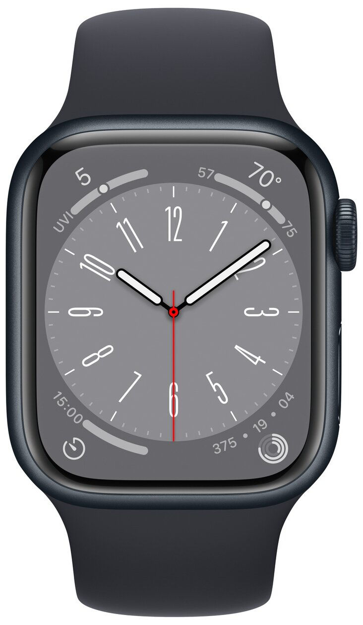 Apple Watch Series 8 GPS, 41mm Midnight Aluminium Case with Midnight Sport Band, MNP53 foto 2
