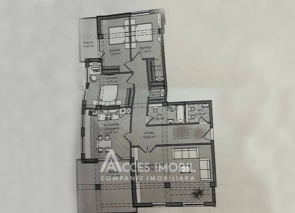 Apartament cu 3 camere, 147 m², Telecentru, Chișinău foto 2