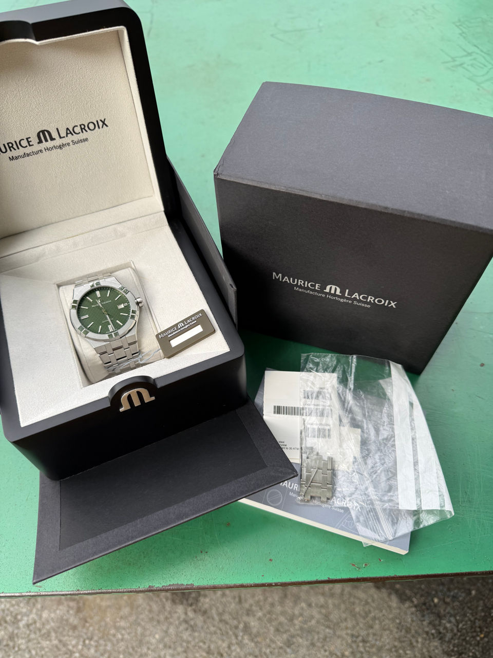 Maurice Lacroix Aikon 42mm Green Automatic Mechanical Date Watch Часы Ceas RRP 2050 Euro фото 9