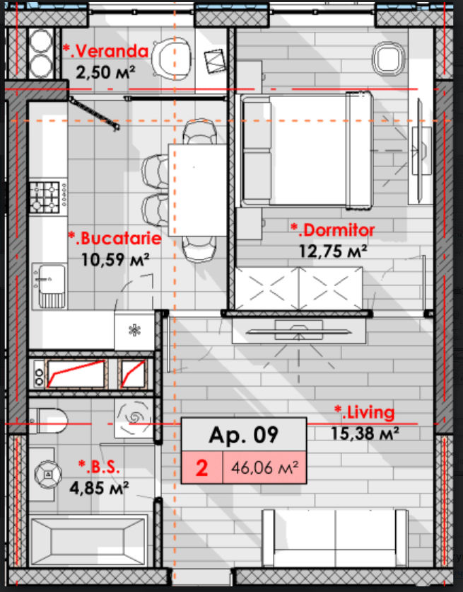 Apartament cu 1 cameră, 46 m², Râșcani, Chișinău foto 1