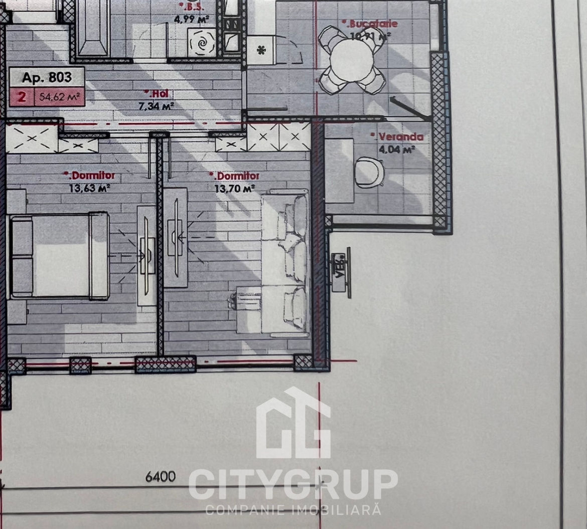 Apartament cu 2 camere, 55 m², Telecentru, Chișinău