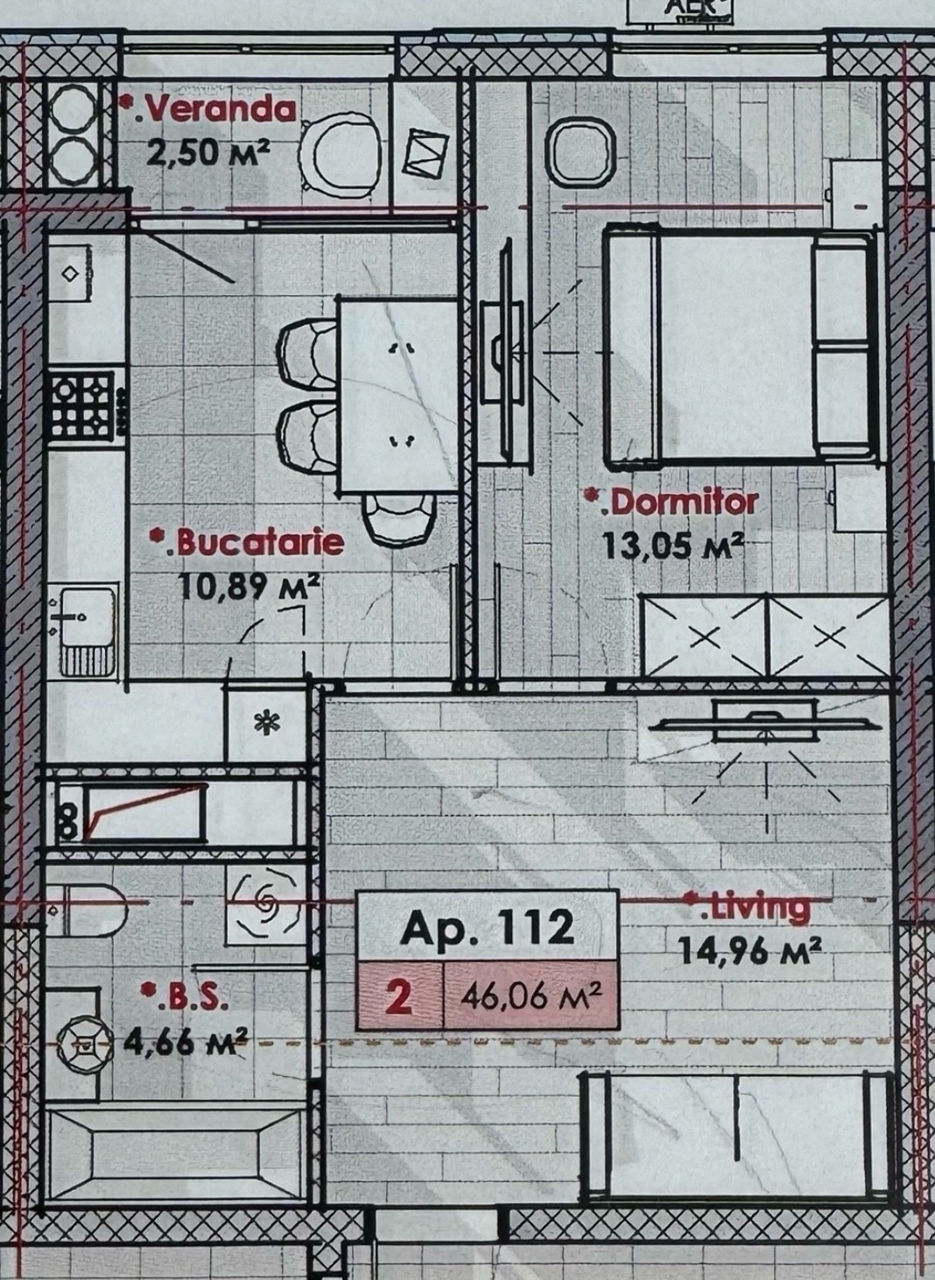 Apartament cu 1 cameră, 46 m², Râșcani, Chișinău foto 1