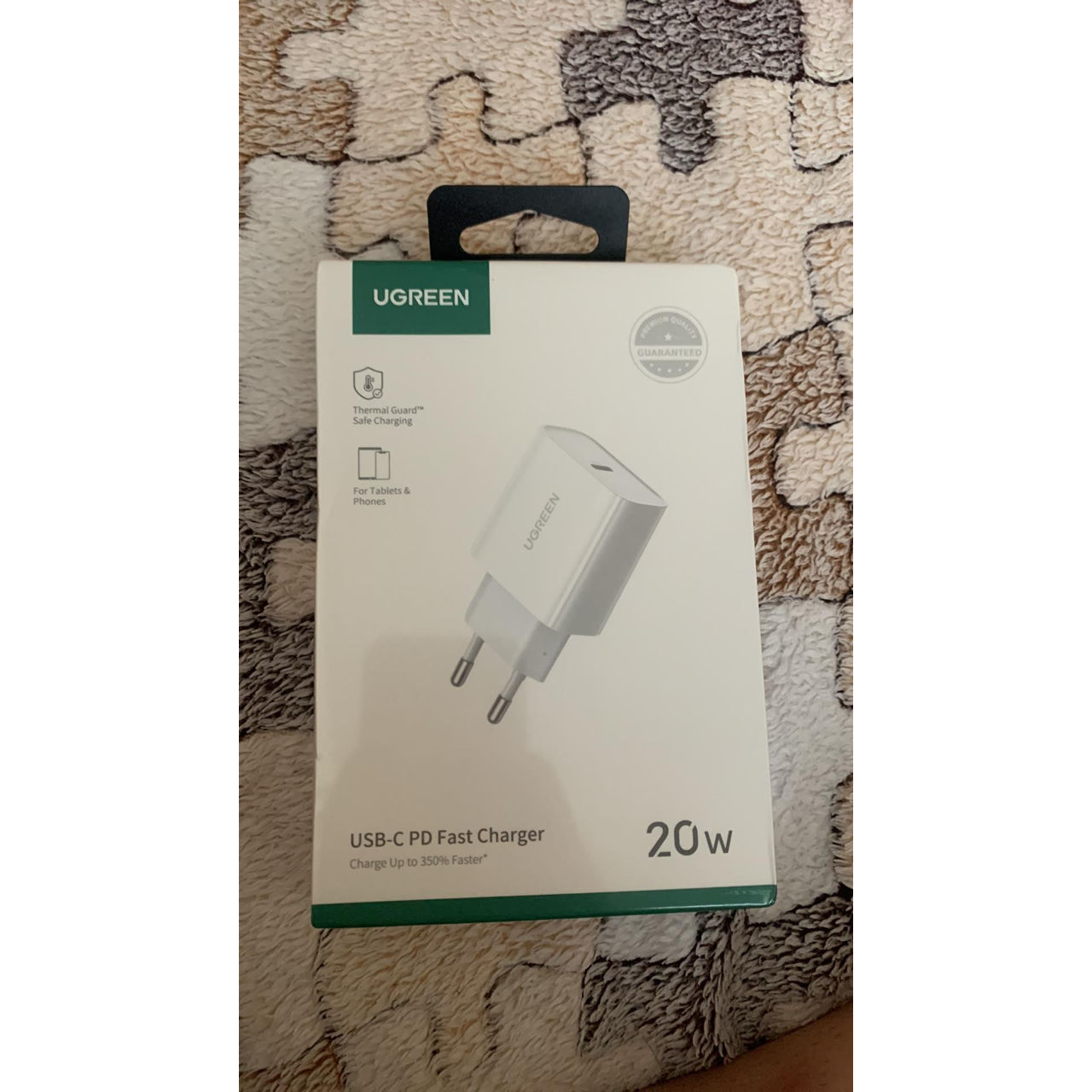 Incarcator priza ugreen 60450, port usb-c 3.0, qc 4.0 / 3.0 / 2.0, europa, 20w, alb (fara cablu) foto 1