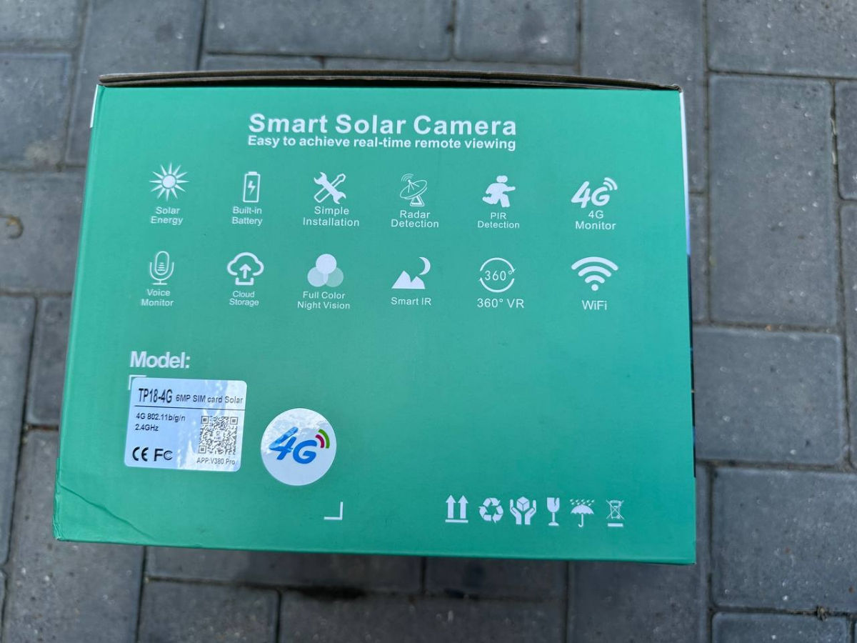 Camera cu panou solar cu două obiective360 grade,4g,WiFi foto 3