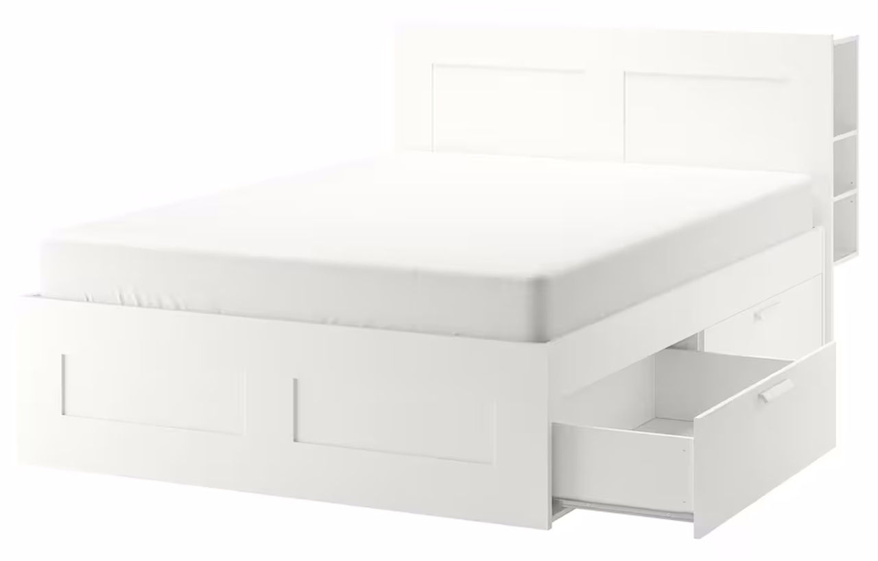 Pat IKEA Brimnes cu depozitare 160x200 foto 3