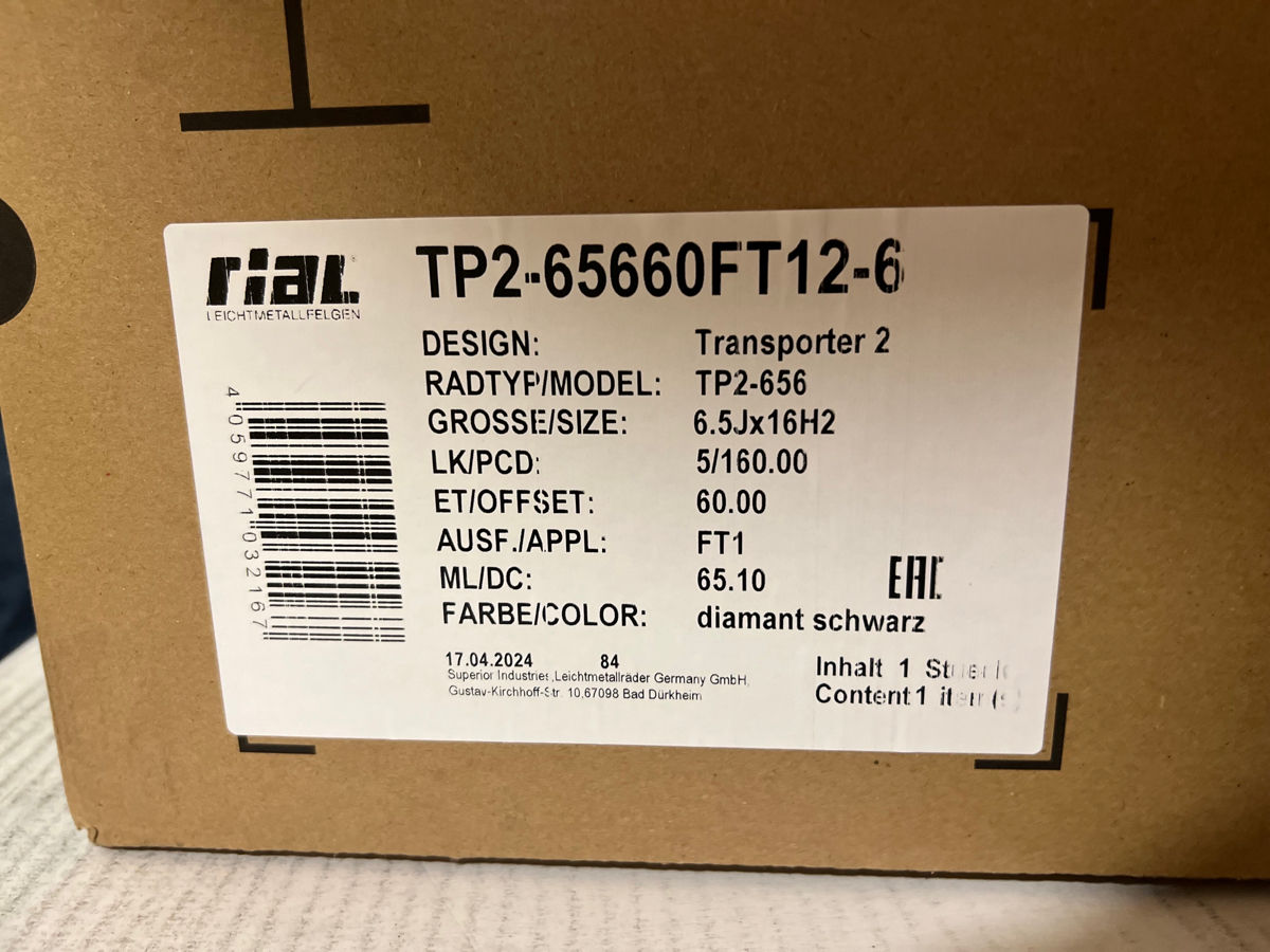 5x160 r16 Rial Transporter/2 для Ford Transit Black foto 4