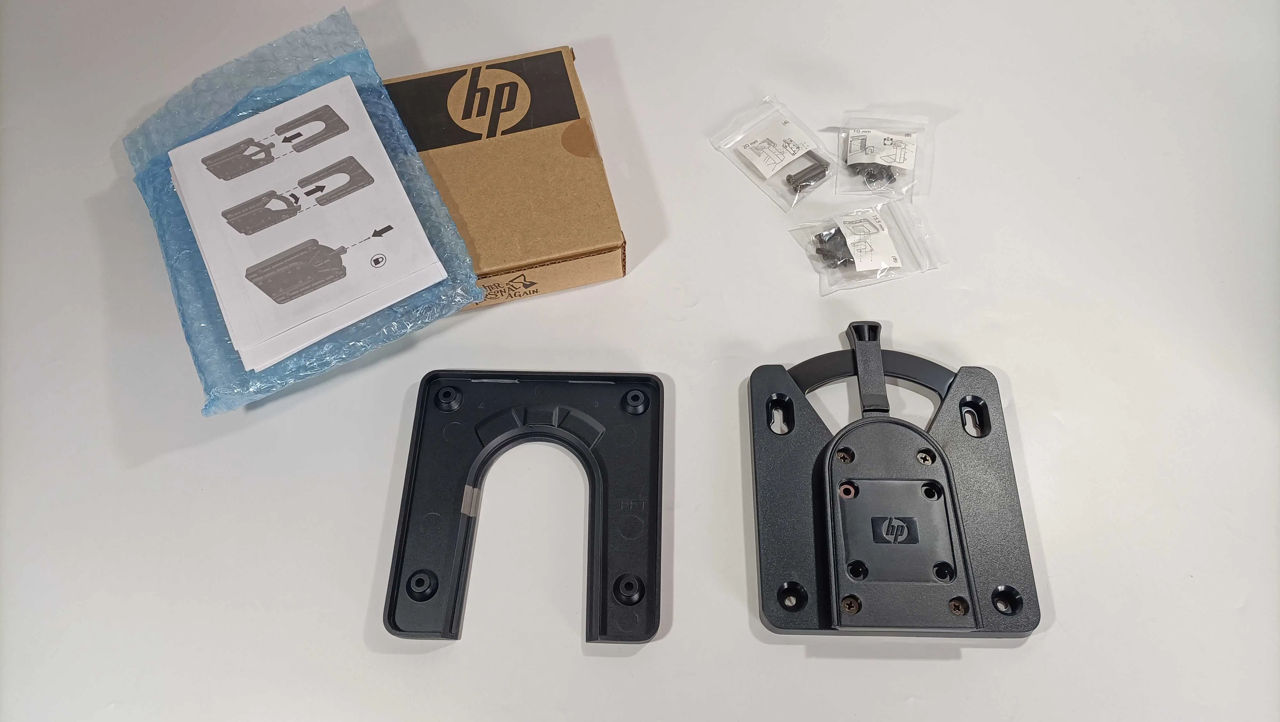 HP Quick Release Bracket for Monitor, Mini PC, Display Stand, Mounting Arm, Wall Mount - Black фото 0