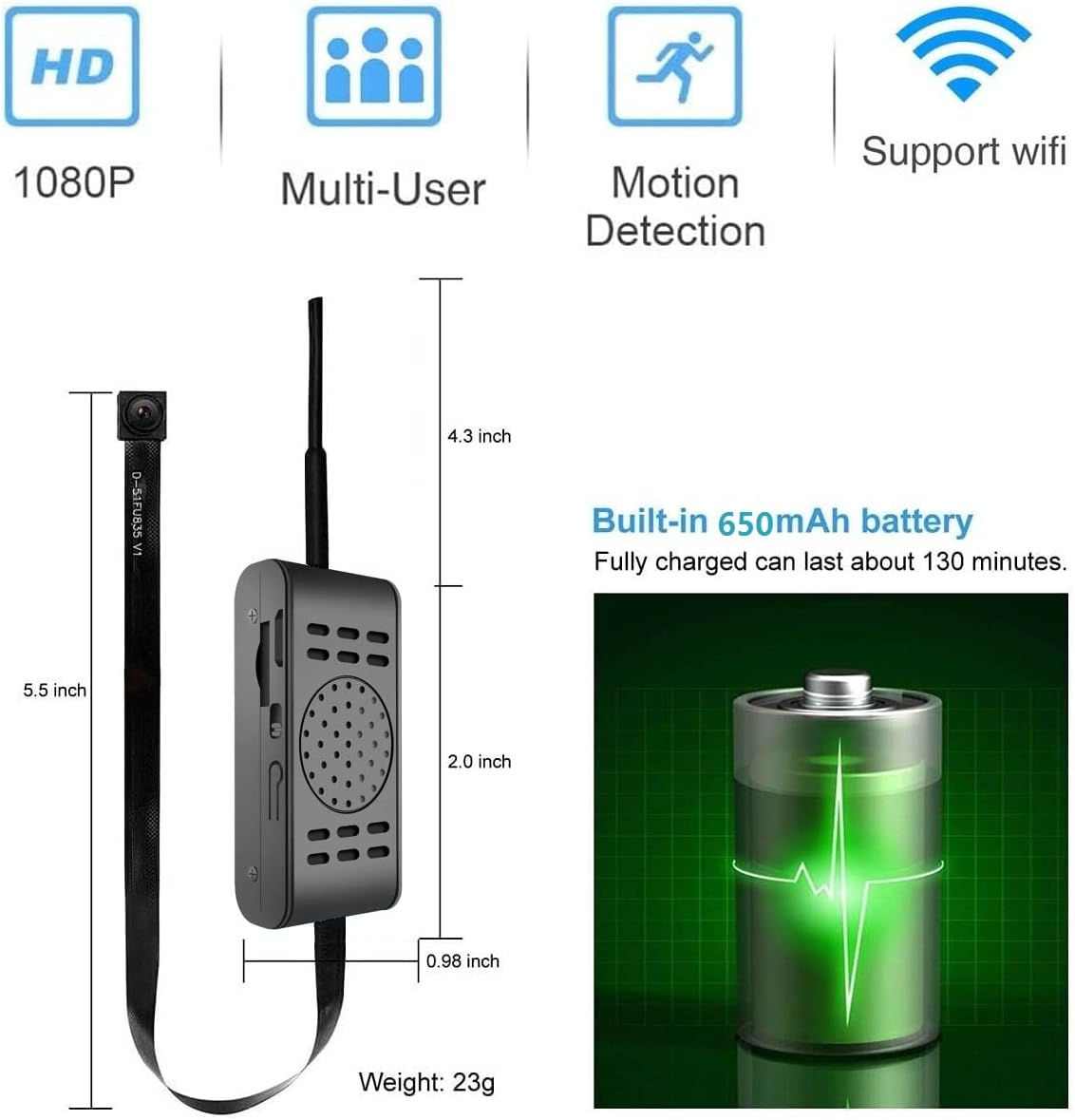 Мини камера с датчиком движения wifi+4G,3 года автономность батарей