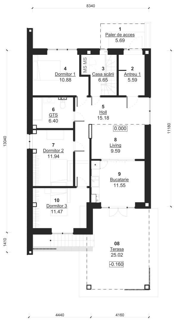 Casă de locuit individuală cu 2 niveluri S+P/stil modern/arhitecutră/3D/renovări/planuri/construcții foto 8