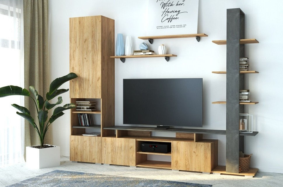 Living ML Mobila ML-10 (var.2) Stejar Auriu/Antracit foto 0