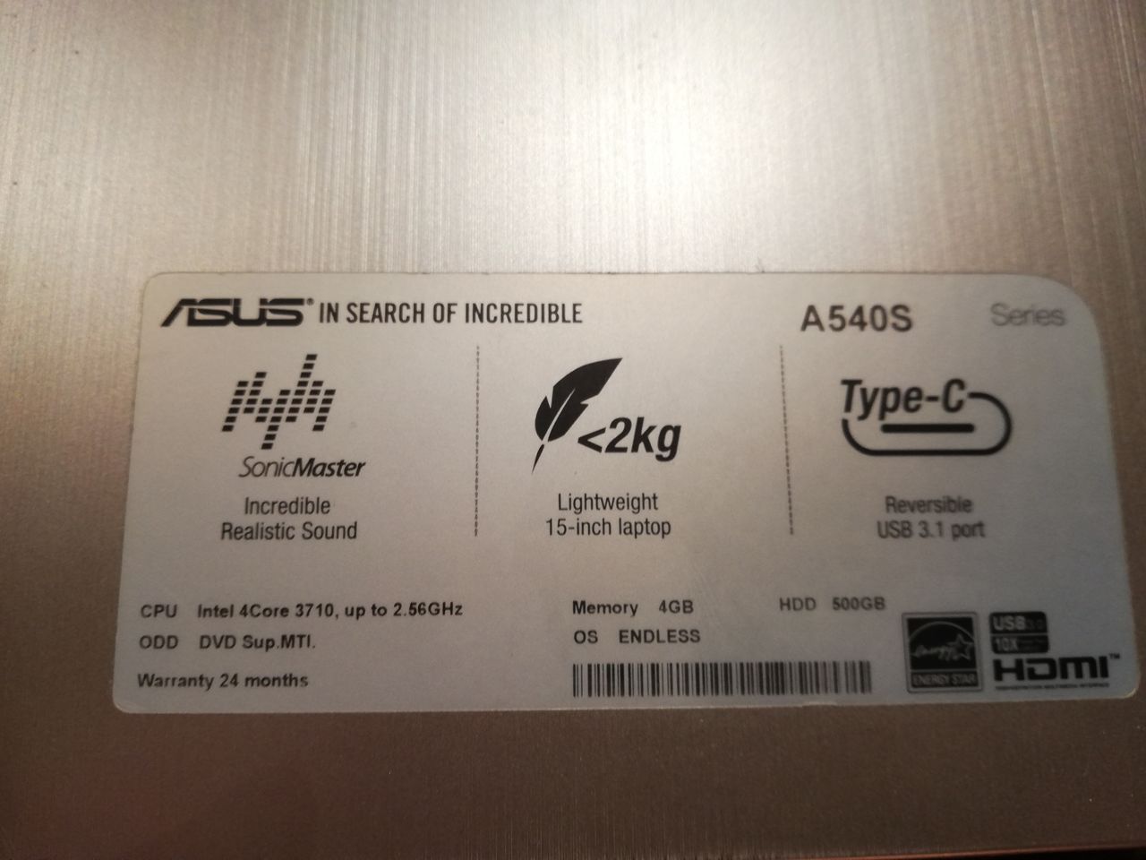 Asus A540S