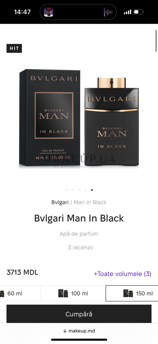 bvlgari man in black 150