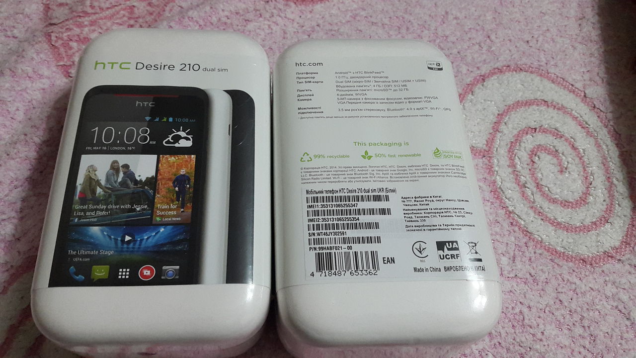 HTC Desire 210 duos рст ua госком - 80$