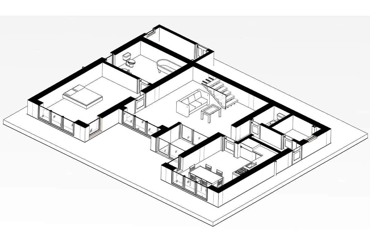 Casă de locuit individuală cu 2 niveluri P+E /stil modern/227.2m2/reconstrucții/proiecte/3D/renovari foto 11