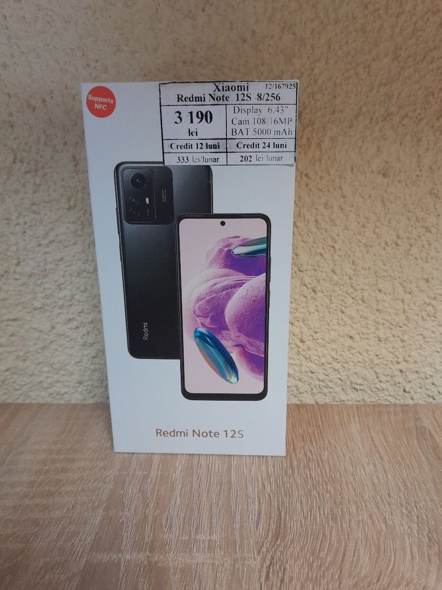 Xiaomi Redmi Note 12S 8/256 gb 3190 lei