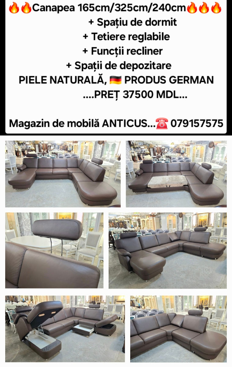 Mobila moale,fotolii-piele naturală.germania.уголоки кожаные - раскладывается!! foto 14