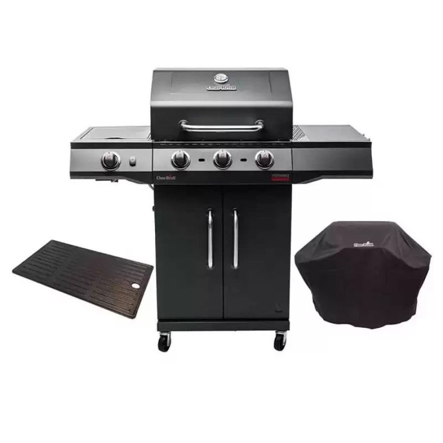 Gratar pe gaz din inox Char-Broil Performance Power Edition 3, grile din fonta, sear burner, plita foto 0