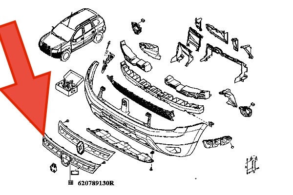 Grila radiator Dacia Duster 620789130R фото 1