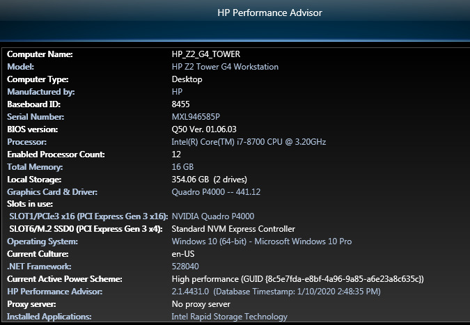 HP Z2 G4 Tower Workstation i7-8700 6 cores 3.2-4.0 GHz foto 3