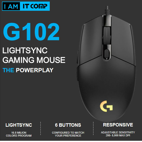 Logitech Gaming Mouse G102 LIGHTSYNC RGB,  8000 dpi, Onboard memory мышка - Livrare / Pick-up foto 11