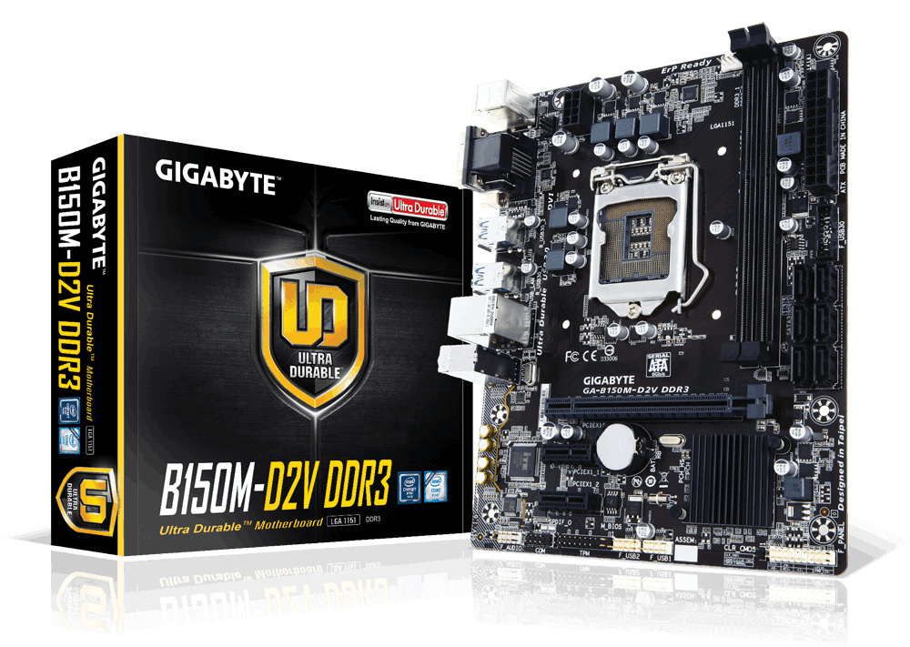 комплект материнка GA-B150M-D2V DDR3 сокет 1151 память DDR3.+процессор ...