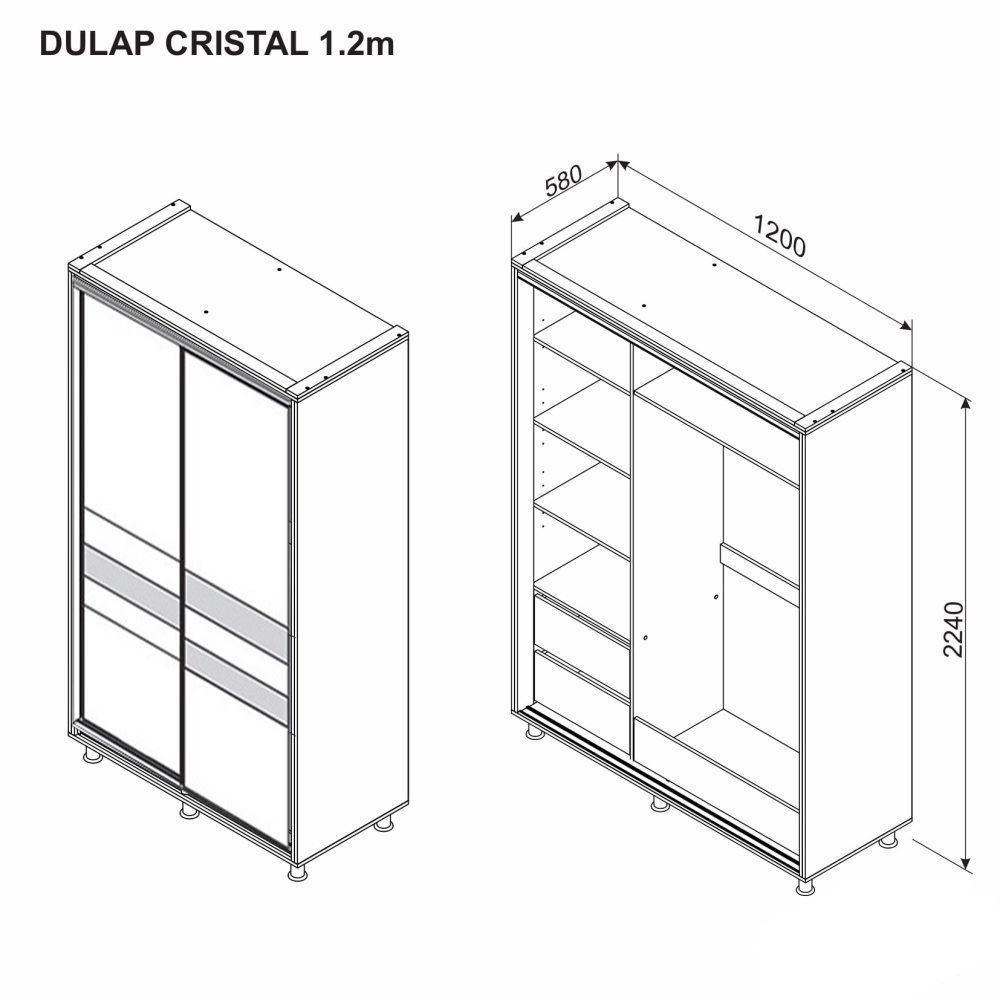 Dulap-Cupe Ambianta Cristal 1.2m, Sonoma Inchis foto 1