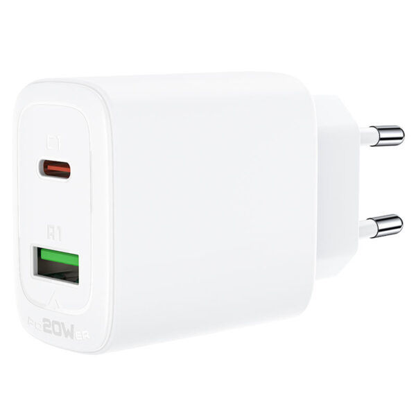 Încărcător Cu Două Porturi Acefast A25 Pd20w (usb-c+usb-a). foto 0