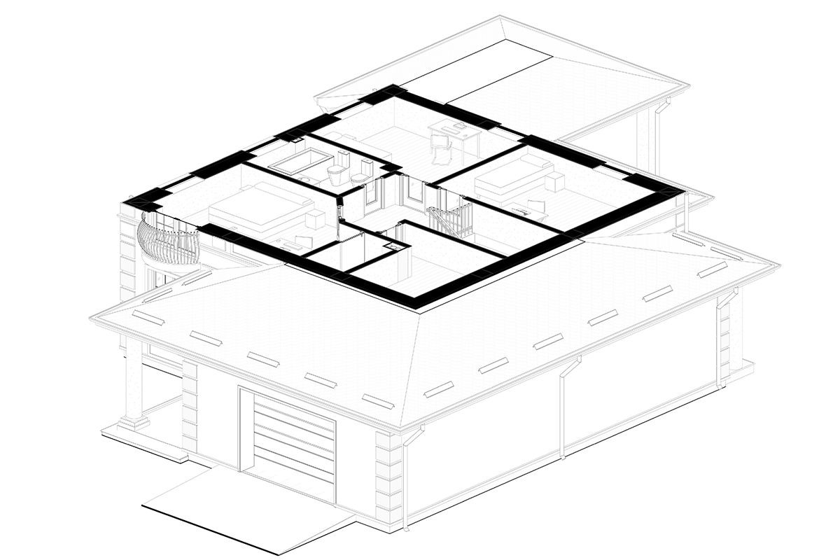 Casă de locuit individuală cu 2 niveluri / P+E / stil clasic/ construcții/ renovări/ 3D foto 7