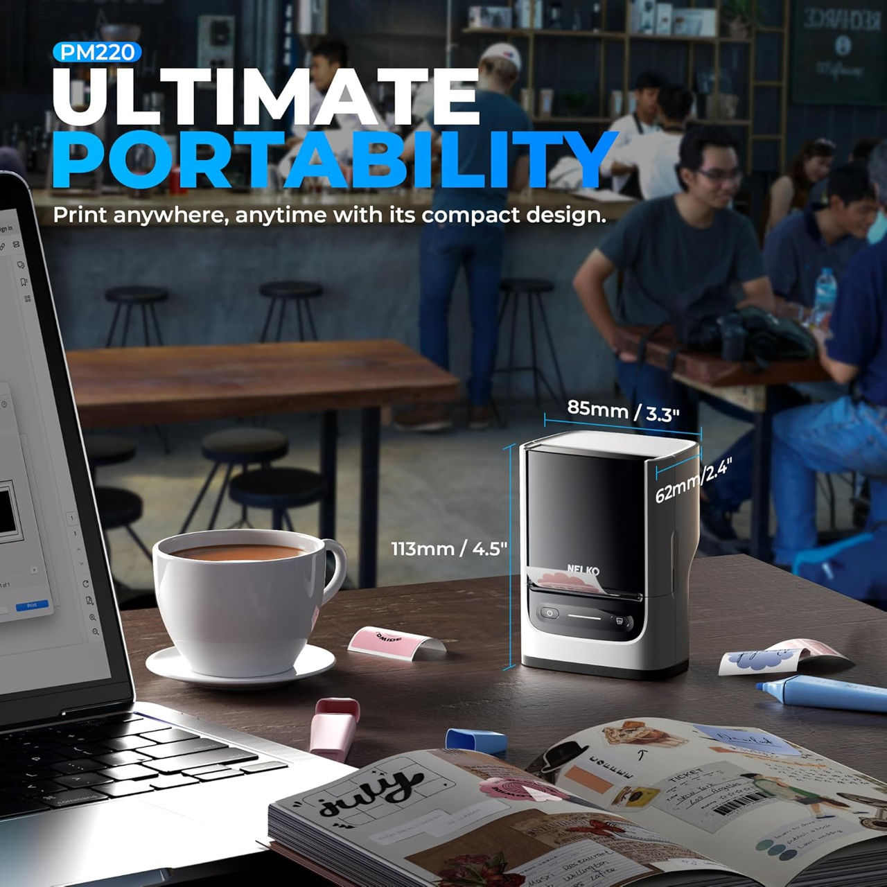Imprimanta termica de etichete Bluetooth Термопринтер foto 5