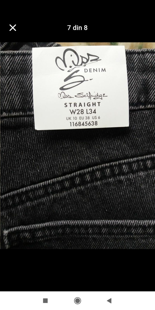 Nou! Blugi drepti, talie inalta, 100% cotton, marimea 28, 550 lei, sec. Ciocana foto 3
