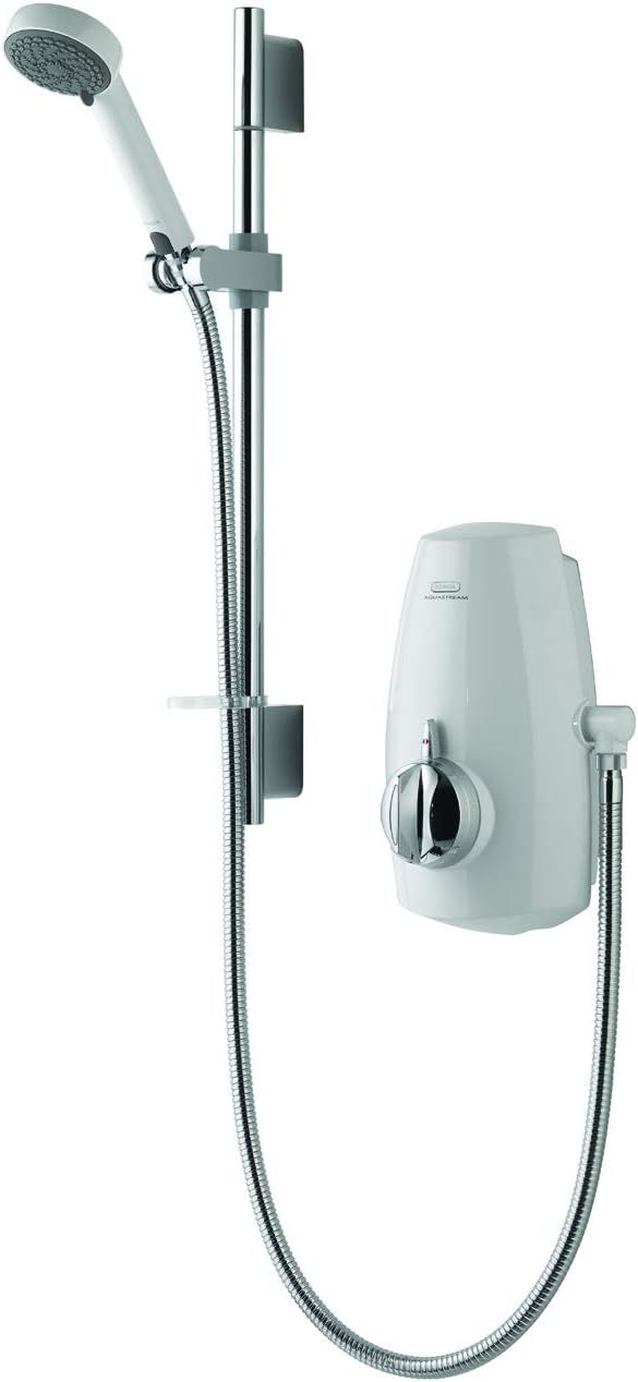 Aqualisa Aquastream Baterie termo dus cu cap reglabil - Alb/Crom foto 2