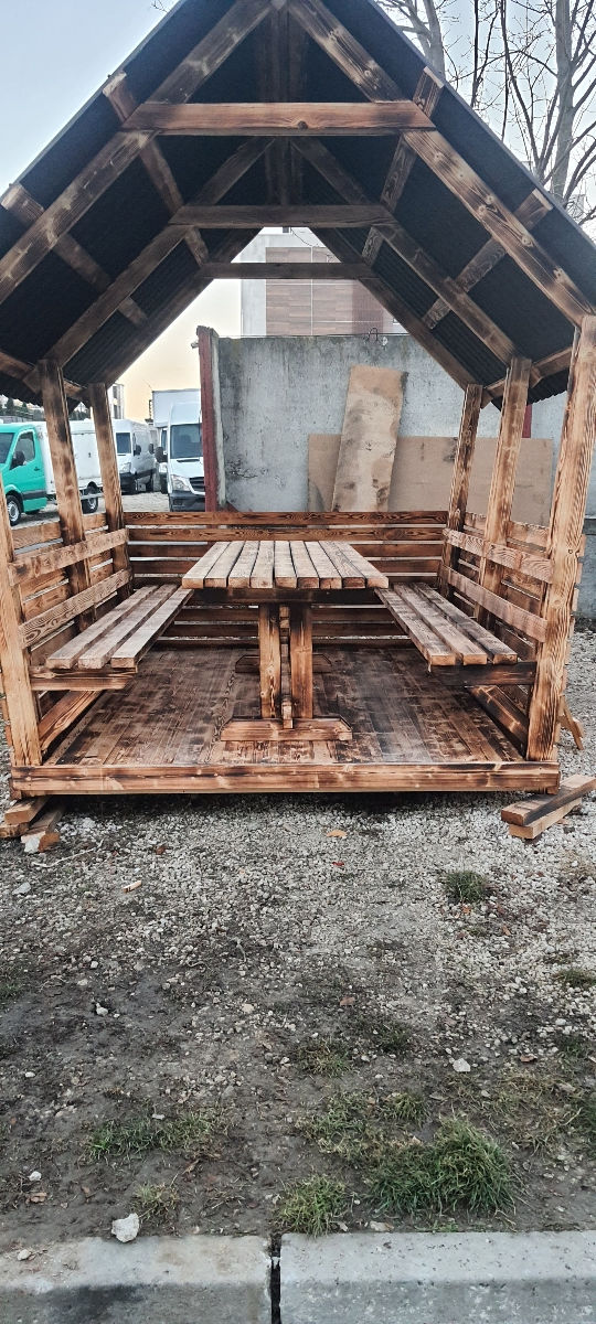 Reduceri - Foișor din lemn pentru grătar la 8 -12 persoane. Беседка барбекю в сборе Скидка !!! foto 5
