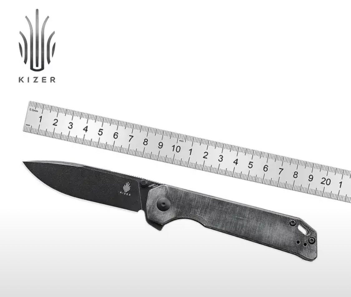 Нож Kizer Begleiter XL, Micarta - высокоуглеродистая сталь154CM / на керамических подшипниках фото 2