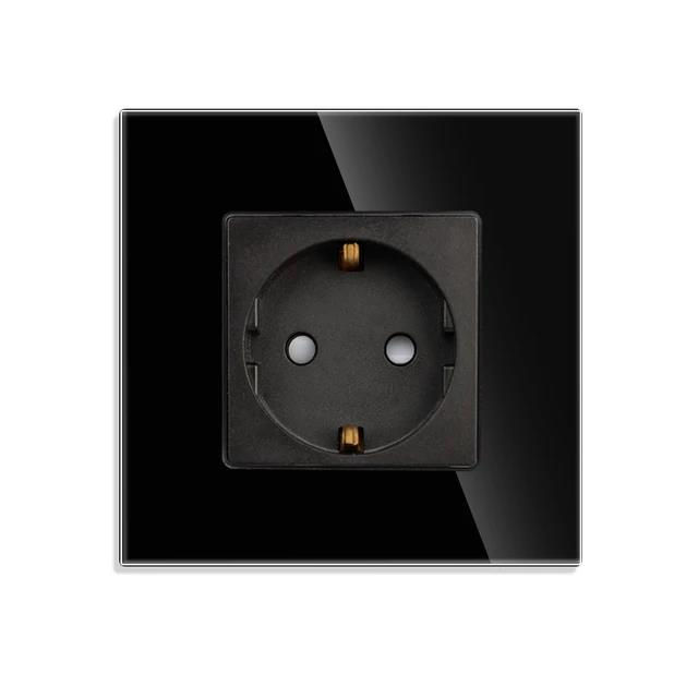 Priza negru, simplu, 16a/86x86mm/ articol m1f-bk foto 0