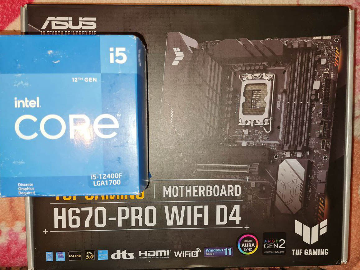 Новый комплект MB H670 + CPU i5 -12400F