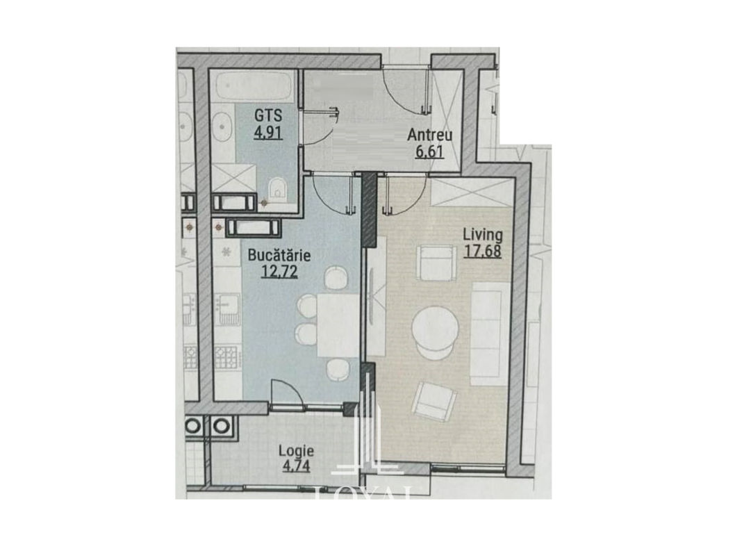 Apartament cu 1 cameră, Centru, Durlești, Chișinău mun.