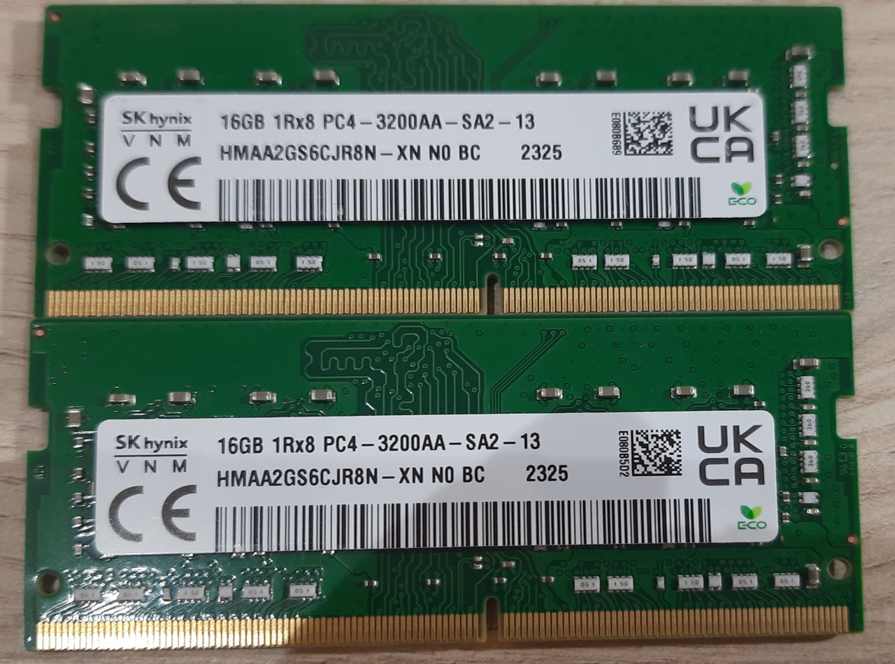 500 леев от 5-ти штук DDR4 16GB для ноутбука 3200 MHz foto 1