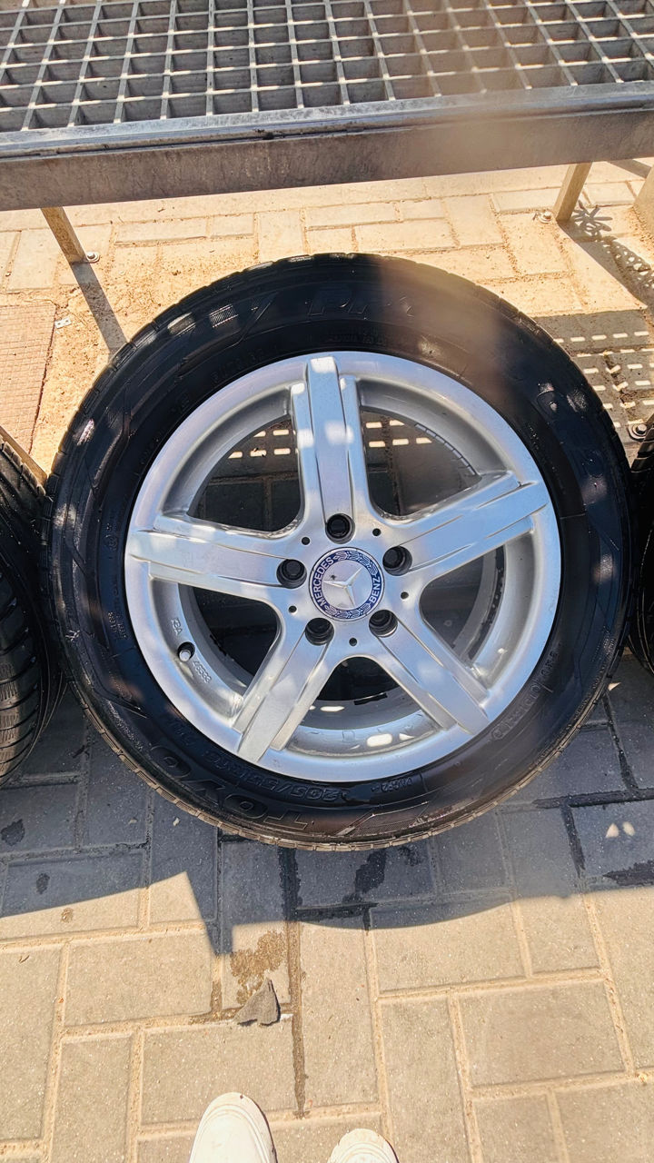 205/55R16 91H летняя резина и диски от Mercedes оригинал foto 4