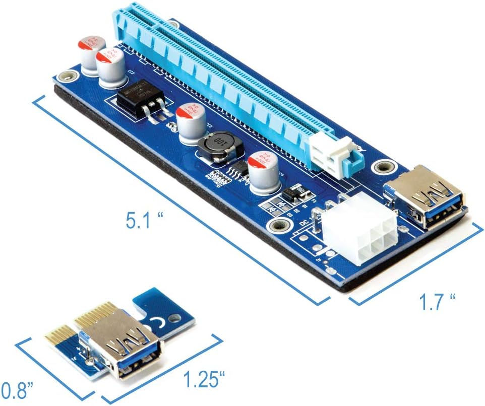 Gpu Pci-e Riser Ver 006c 6pin Connector Pcie Express X1 To X16 Riser Card Usb 3.0 Graphics Extension foto 4
