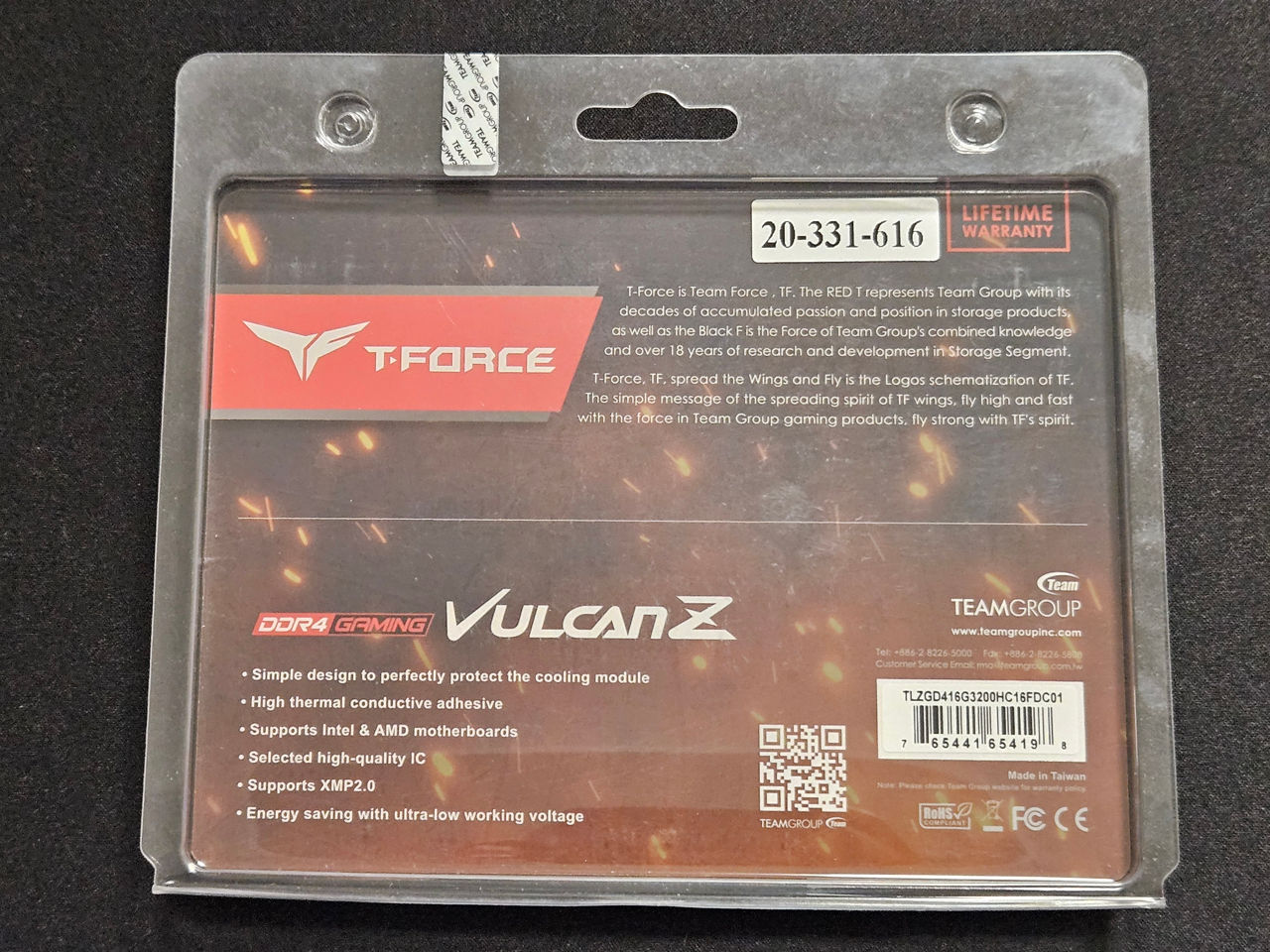 Team T-Force Vulcan Z 16GB (2 x 8GB) PC RAM DDR4 3200 - New фото 1