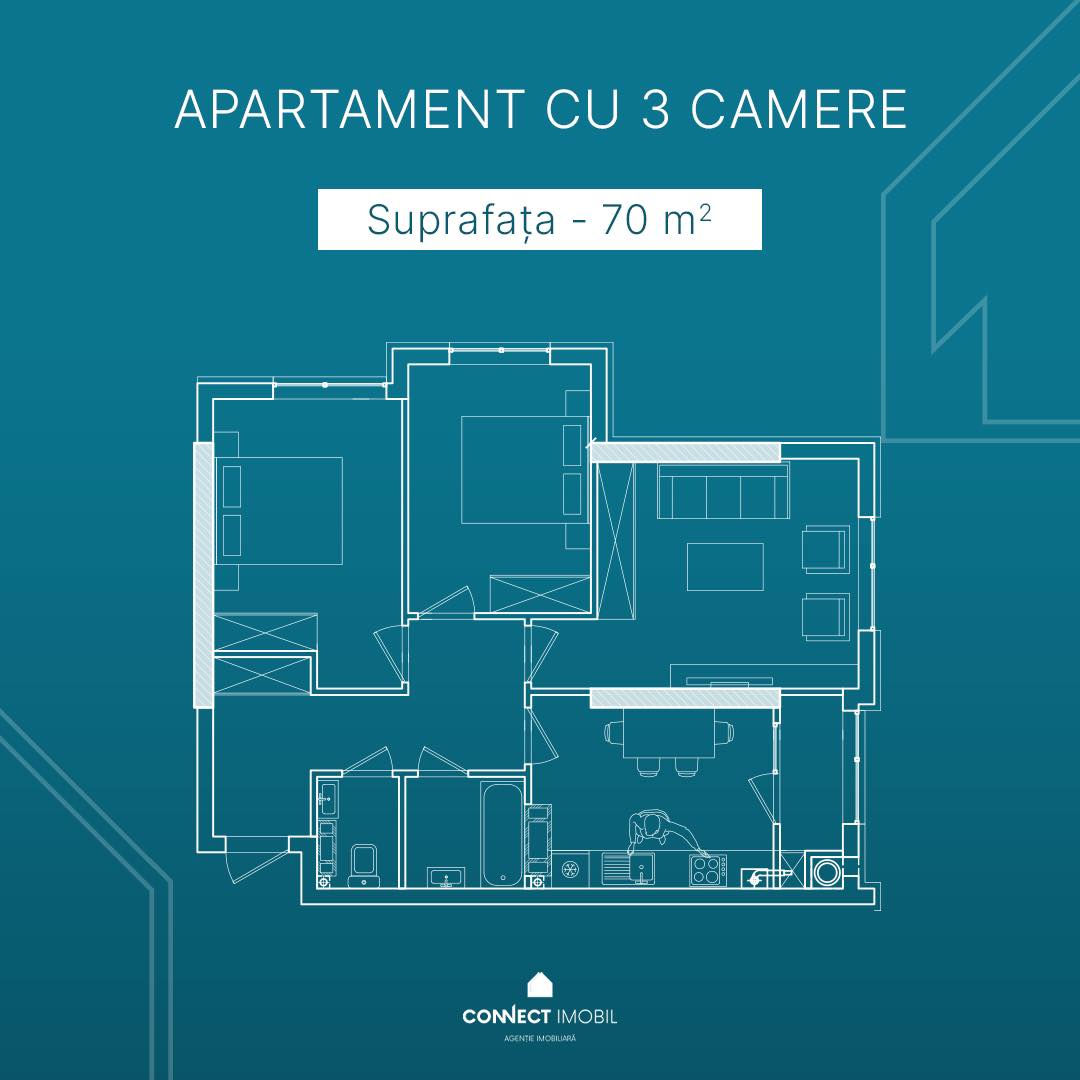 Apartament cu 2 camere, 38 m², Durlești, Chișinău foto 4