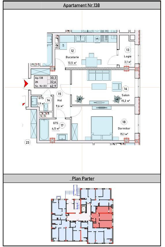 Apartament cu 2 camere, 63 m², Durlești, Chișinău foto 3