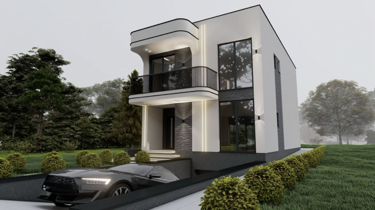 Casa moderna în stil Hi-Tech,3nivele,208mp+3ari,Durlesti foto 3