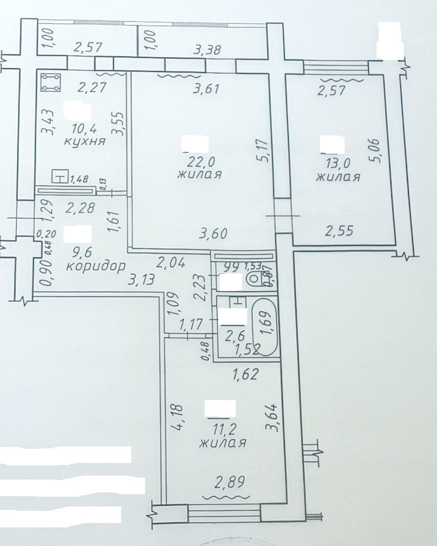 Apartament cu 3 camere, 70 m², 3 etaj