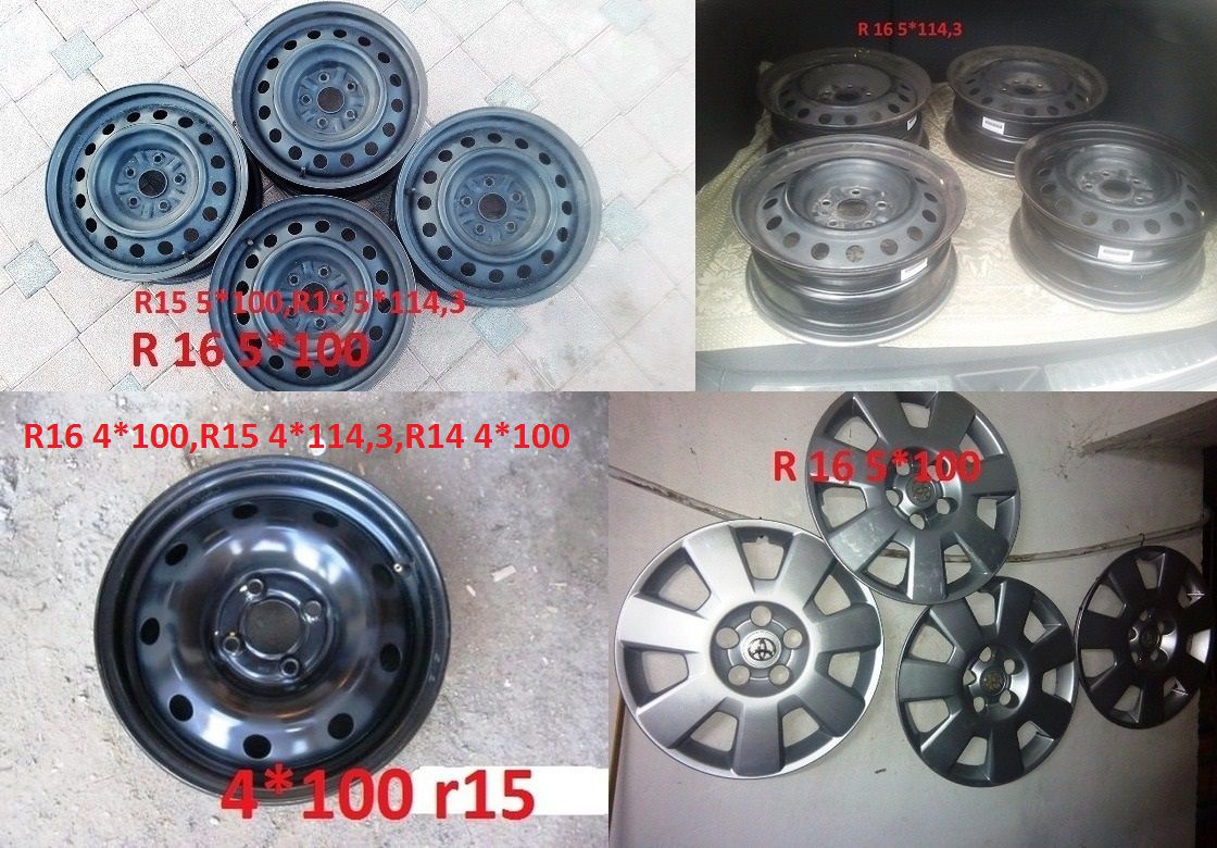Diski R16 4*100,R16 5*100 R16 5*110 R16 5*112 R16 5*114.3 R15 4*100 R15 ...