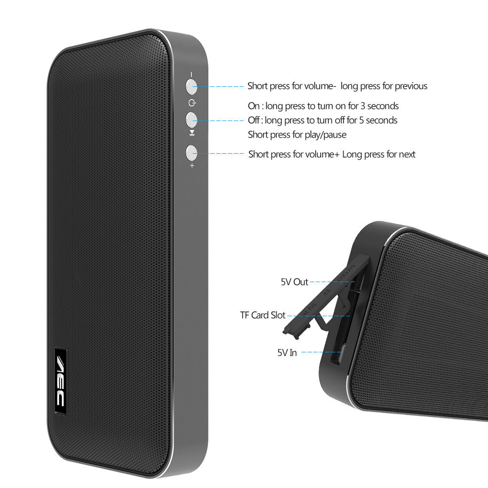  Портативный беспроводной двухканальный стерео бас bluetooth динамик                                 фото 8