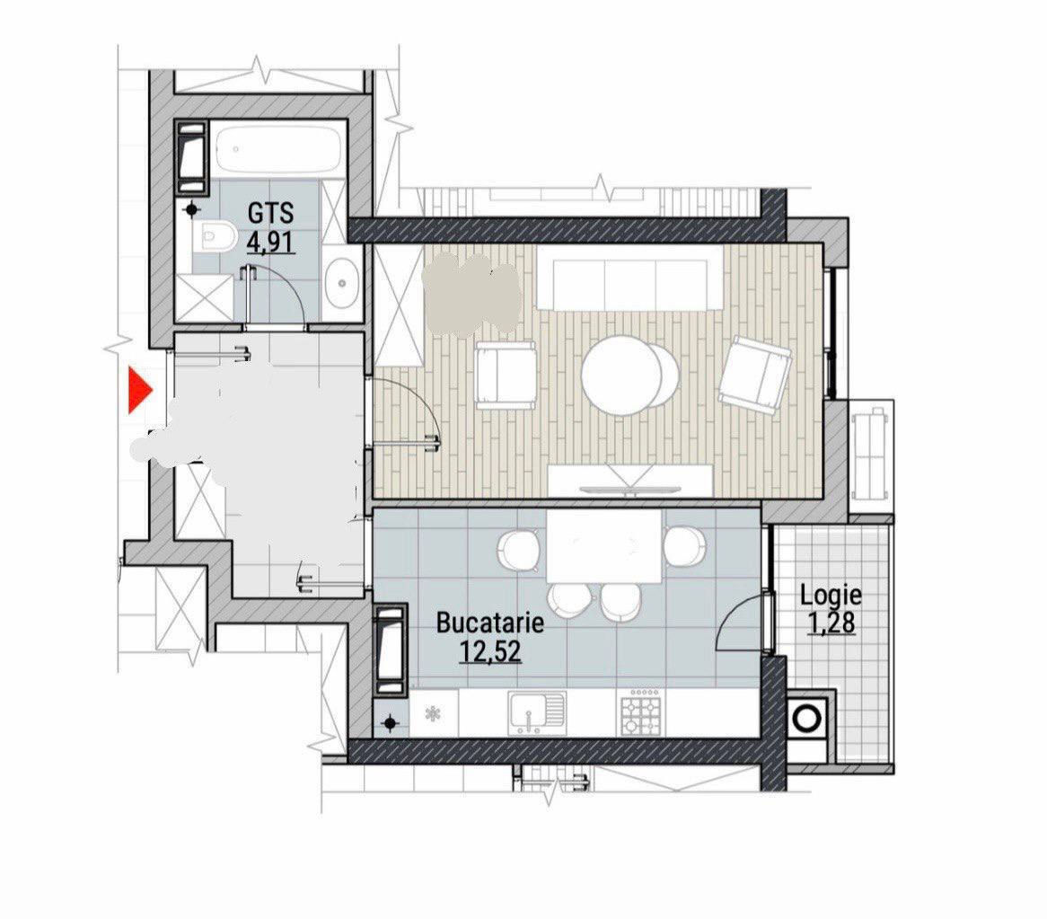 Apartament cu 1 cameră, Centru, Durlești, Chișinău mun.