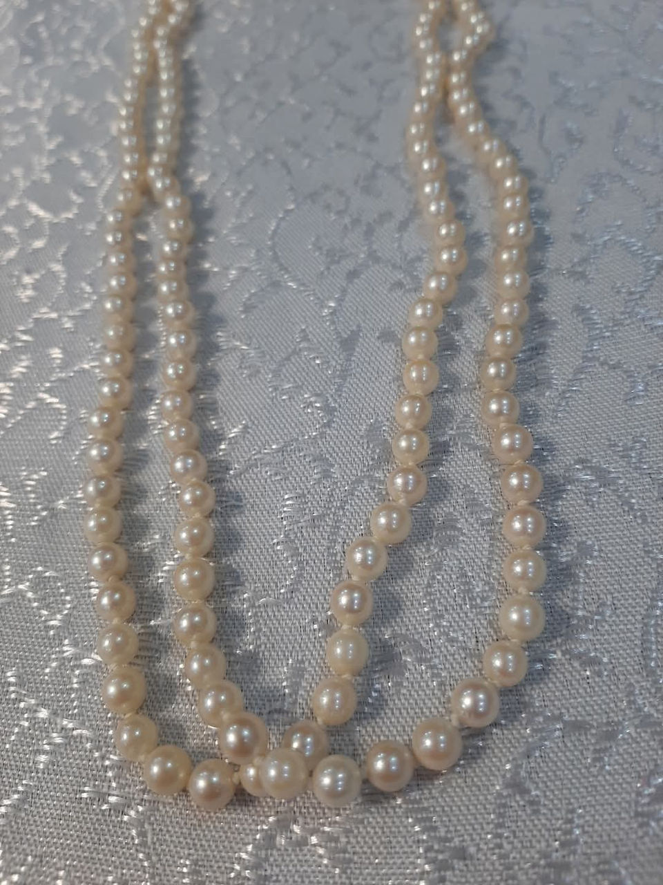 Colier Perle  Naturale Vintage Italia Foarte superb si finuț. Lungimea totala 122cm.  foto 0