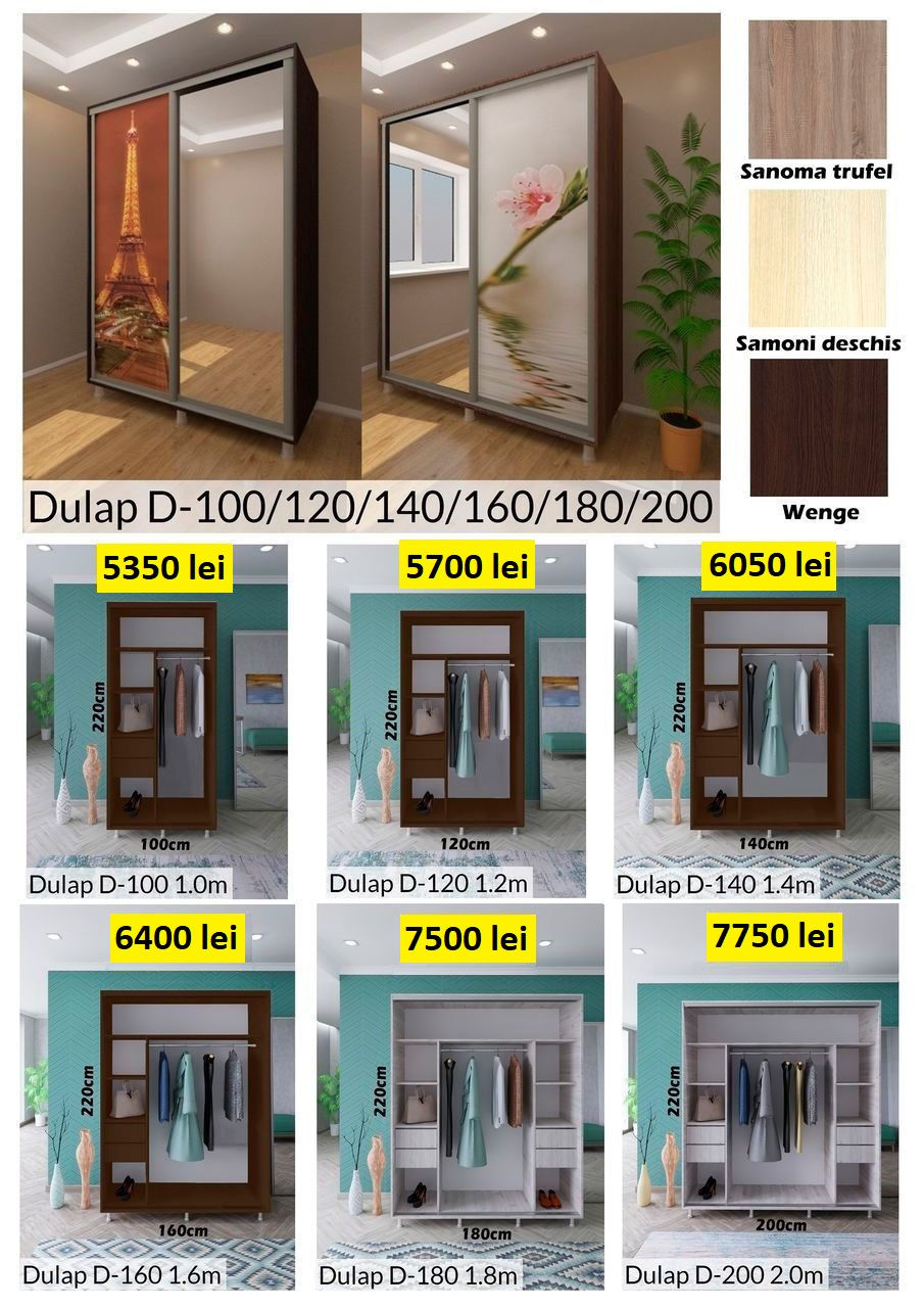 Credit. Dulapuri cupe de la 1,0 la 2,0 m.Fabrica de mobilă.Шкафы купе от 1,0 до 2,0 м.п.Меб фабрика. foto 10